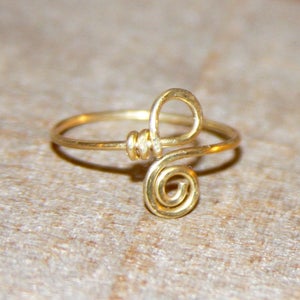 Gold Toe Ring, Boho Ring, Pinky Ring, Midi Ring, Cute Toe Ring, Handmade rings, Gifts for Her