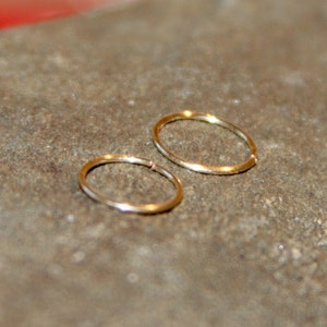 Small Cartilage Earrings, Small Hoop Earrings, Nose Hoop in 14K Gold Filled, Thin Hoops, Helix Piercing Hoops, Ear Hugging Hoops