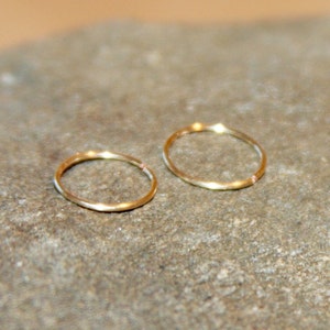 Nose Rings Set of 2, 24 22 20 gauge options, Hoop Earrings, in 14K Gold Filled,  Whisper Thin Hoops, Helix Piercing Hoops, Ear Hugging Hoop