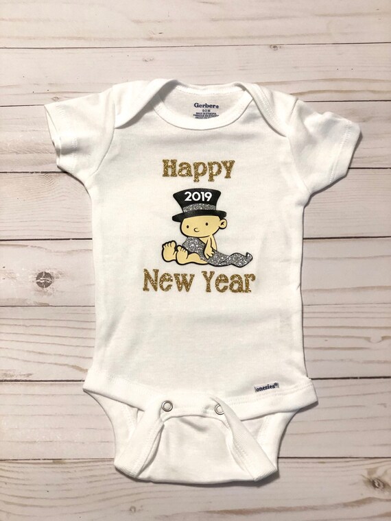 happy new year baby onesie