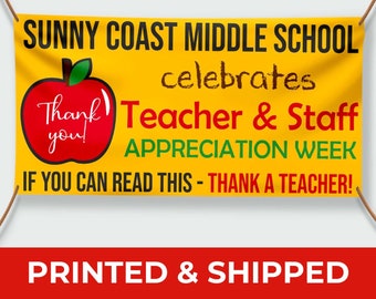 Teacher Appreciation Banner Thank You Teacher Vinyl Banner High School Banner Thank You Staff Backdrop Banner