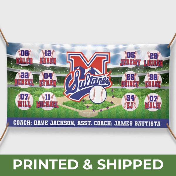 Baseball Team Banner Sports Team Banner Softball Team Banner Little League Banner Team Poster Custom Photo Banners Full Color Team Banner