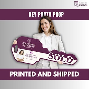 Berkshire Hathaway Real Estate Closing Key Prop, Personalized Giant Key