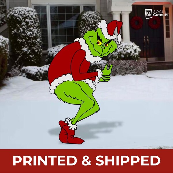 Grinch Stealing Lights Weatherproof Etsy