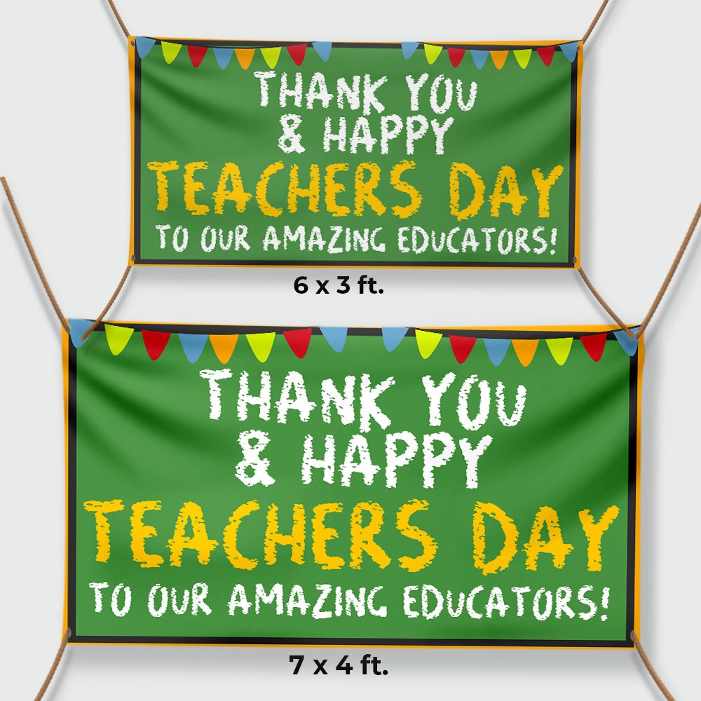 Teacher Appreciation Banner Thank You Teacher Vinyl Banner | Etsy