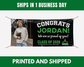 Personalized Graduation Banner, Class of 2026 Photo Backdrop, Custom Senior Party Sign