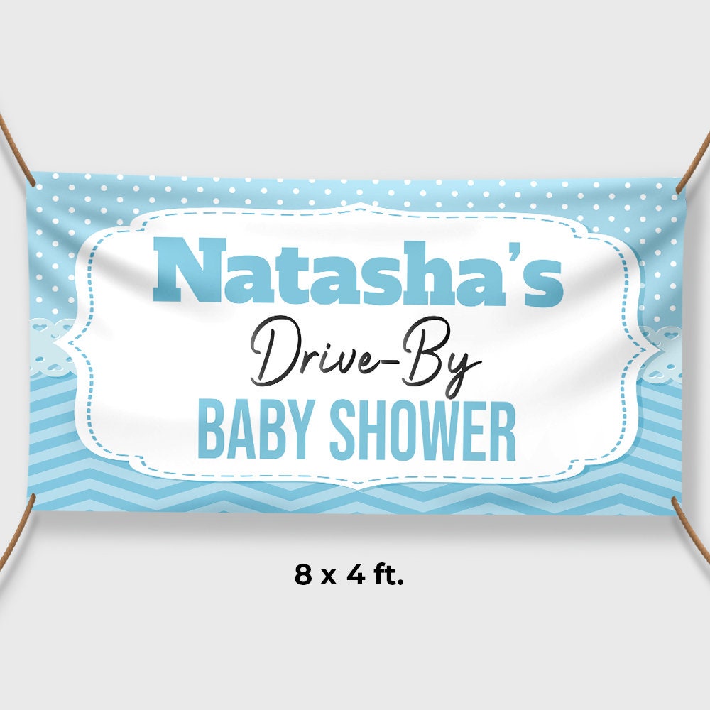 Driveby Baby Shower Vinyl Banner Personalized Printed Banner Etsy