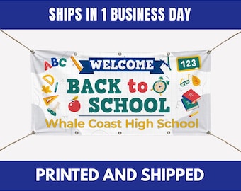 Custom Welcome Back to School Vinyl Banner, Classroom Decor, Personalized Sign