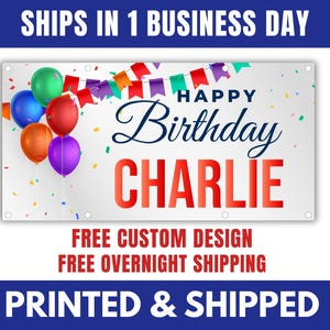 Colorful Birthday Vinyl Banner Printed Banner Birthday Outdoor Banner Happy Birthday Indoor Banner Custom Birthday Backdrop Banner