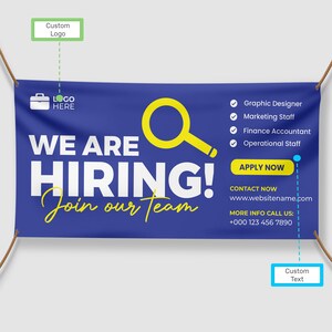 Now Hiring Banner Now Hiring Signage Full Color Design Hiring Signs ...