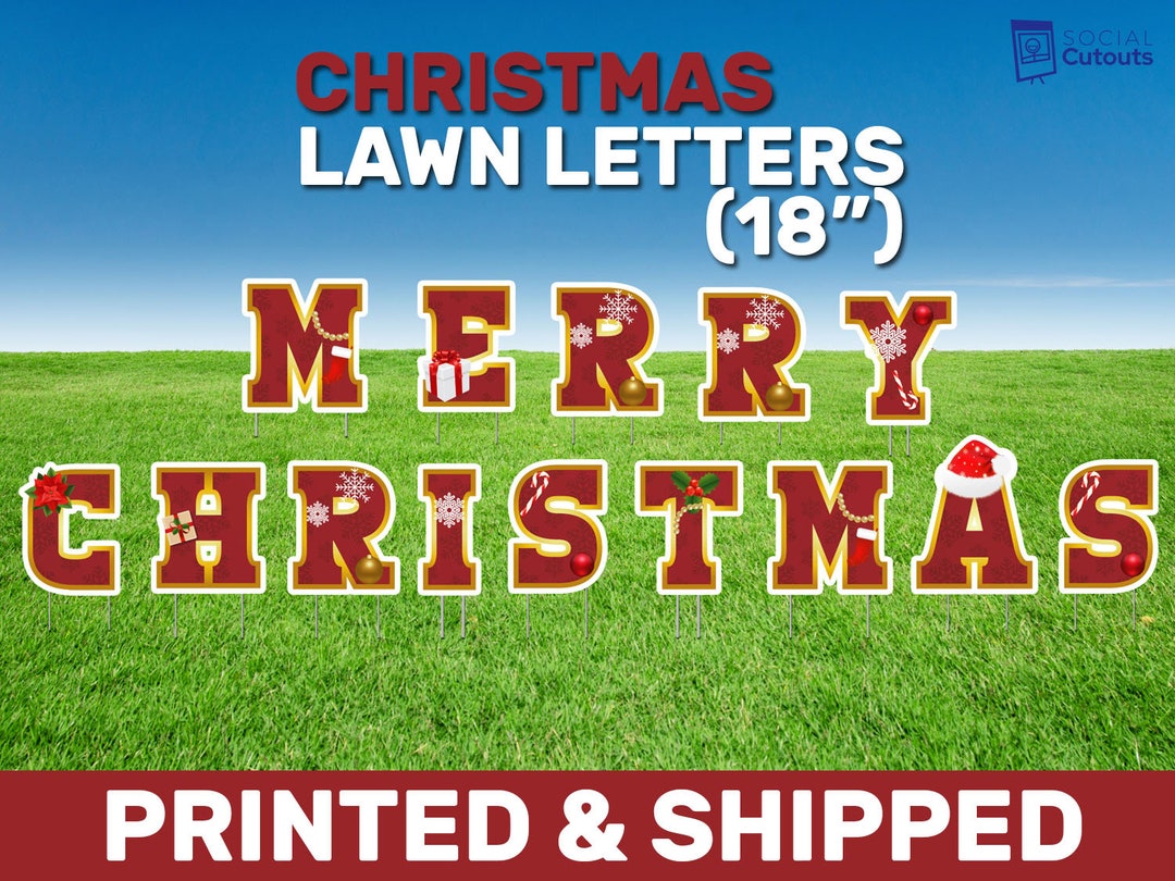 Christmas Lawn Letters Personalized Printed Yard Letter - Etsy