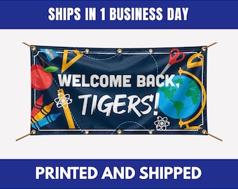 Custom Welcome Back Banner, Personalized Classroom Decor, Vinyl School Sign