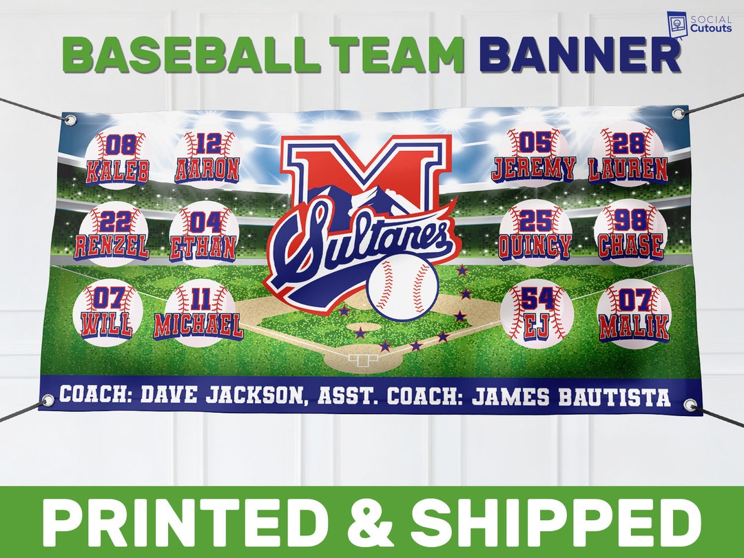 Baseball Team Banner Sports Team Banner Softball Team Banner Etsy