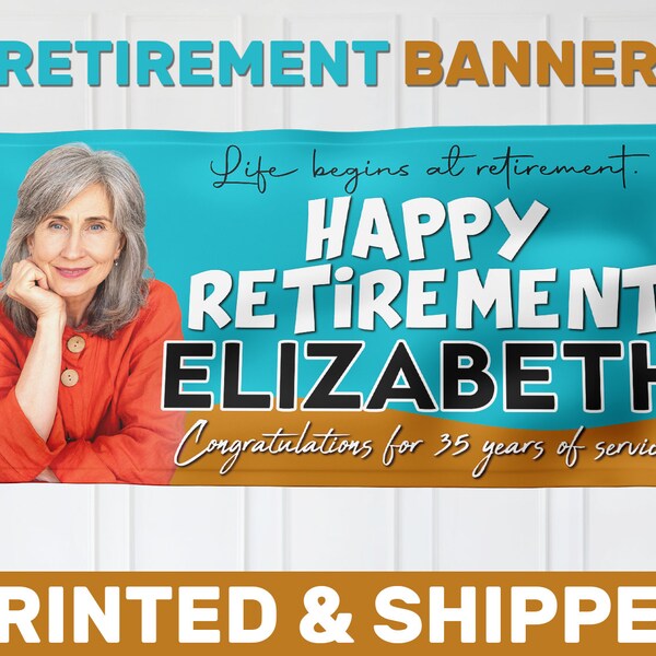 Retirement Banner Custom Etsy