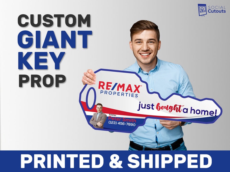 REMAX Personalized Real Estate Key Photo Prop Printed Closing Etsy