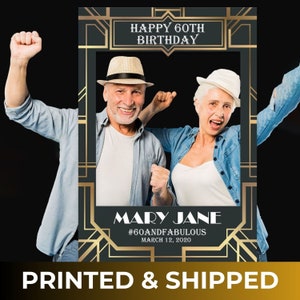 The Great Gatsby Photo Booth Prop Customized Retro Selfie Frame Great Gatsby Theme Decor Ideas Black Gold Instagram Frame Masquerade Party