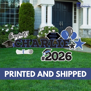 Graduation Yard Sign 2026 Grad Lawn Letters Party Custom Yard Signs Blue Landscape Congratulations Lawn Props Graduation Yard Props