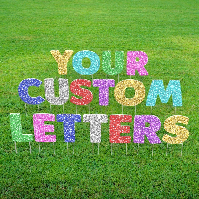 Glitter Lawn Letters Personalized Printed Yard Letter Birthday Etsy