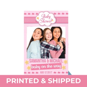 Baby Shower Girl Photo Booth Frame | It&#39;s A Girl Customized Selfie Frame | Gender Reveal Prop | Pink Shower Backdrop