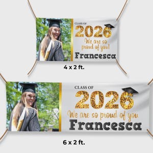 Personalized Graduation Banner Class of 2026 | Custom Graduate Name Vinyl Sign image 4