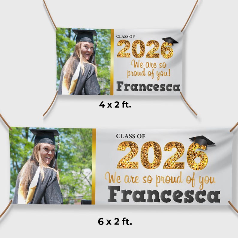 Personalized Graduation Banner Class of 2026 | Custom Graduate Name Vinyl Sign image 4