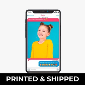 iPhone Photo Booth Frame | Custom Birthday Party Props | Printed iPhone Selfie Frame | Mobile Photo Prop | Coroplast Selfie Frame