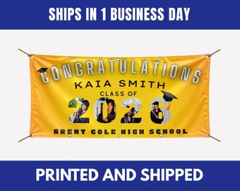 Personalized Graduation Banner, Custom Photo Vinyl, Class of 2026 Party Decoration