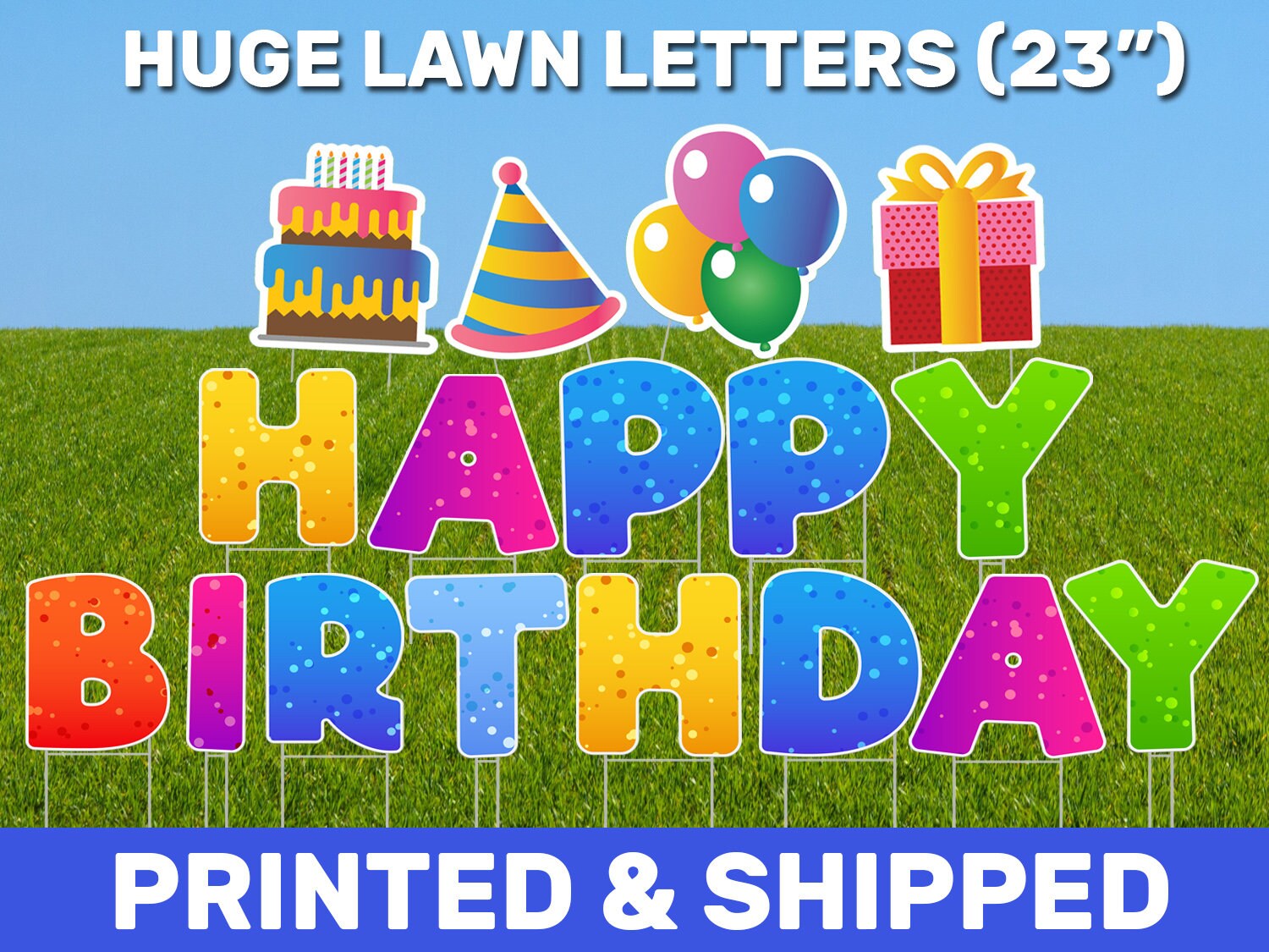 Happy Birthday Lawn Letters Personalized HUGE Printed Yard Etsy