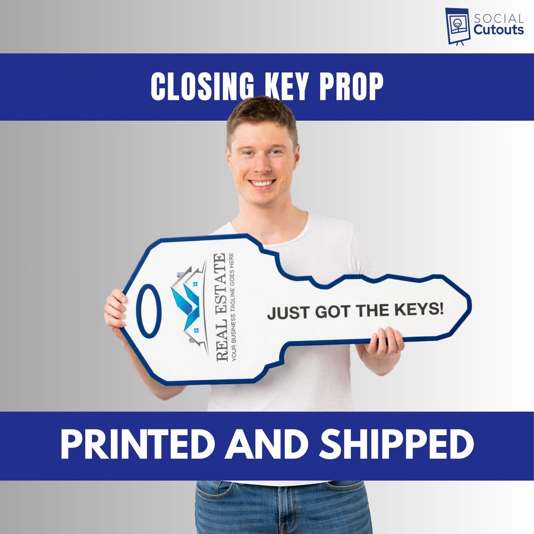 Realtor Closing Key Custom Real Estate Closing Key Photo Prop | Agent Branding - Etsy