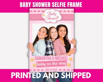 Baby Shower Girl Photo Booth Frame | Pink Selfie Prop