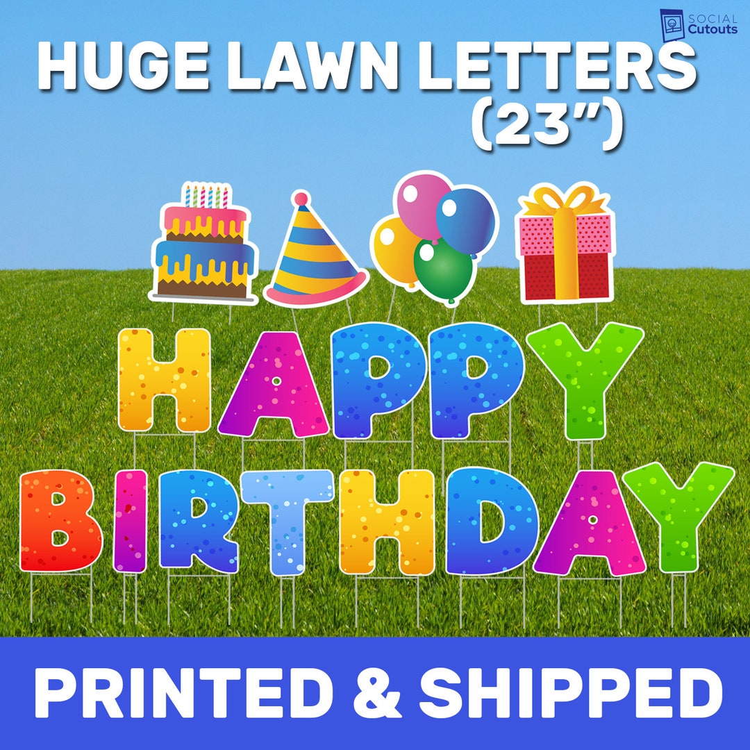Happy Birthday Lawn Letters Personalized HUGE Printed Yard Letter