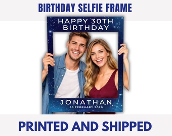 Galaxy Birthday Photo Booth Frame: Custom Selfie Prop