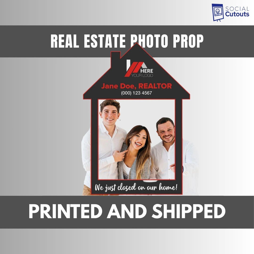 Realty Props Custom Real Estate Photo Prop | House Shaped Realtor Closing Sign ...