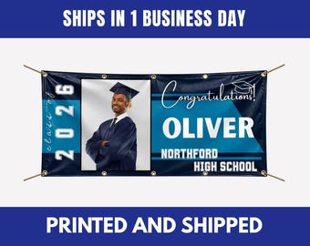Personalized Graduation Banner, Custom Class of 2026 Photo Banner, Senior Party Decoration