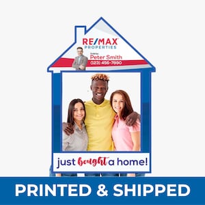 Real Estate Remax Photo Just Sold Props Customized Realtor Selfie Frame Personalized House Frame Sign Printed Real Estate Advertising Sign