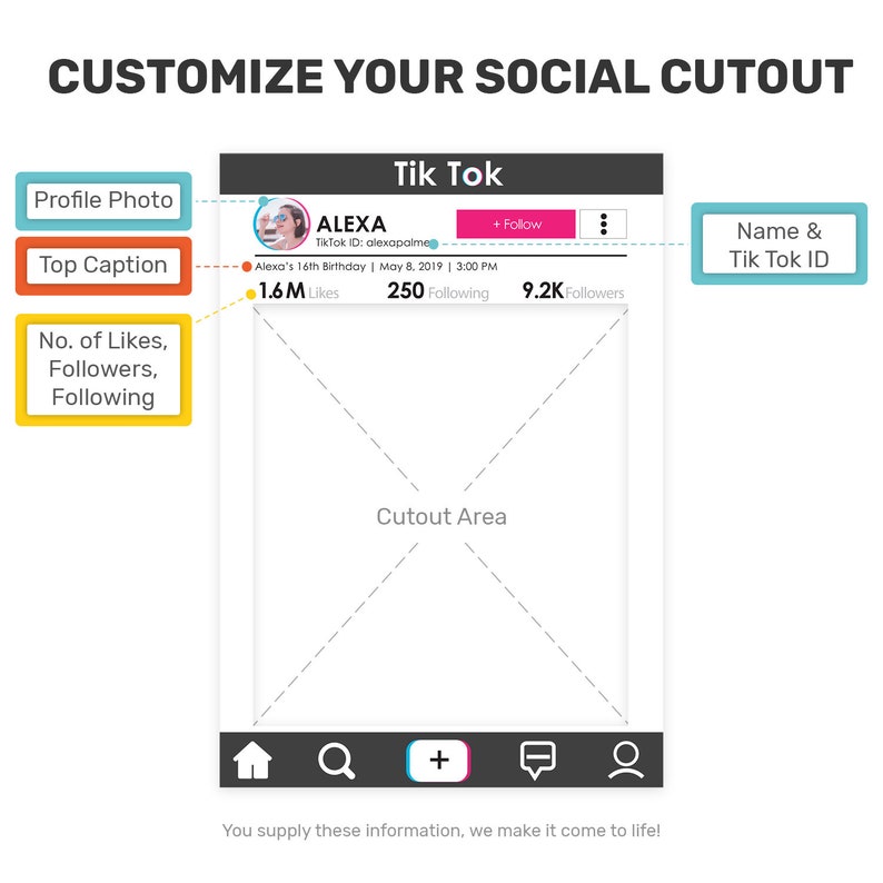 Tik Tok Frame Customized Selfie Frame Printed Photo Booth