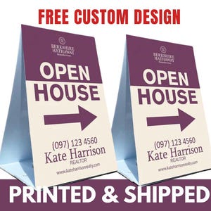 Berkshire Hathaway Real Estate A Frame Props Customized Realtor A-Frame Sign Open House Stand Frame Sign Printed Real Estate Advertising