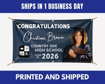 Personalized Graduation Banner, Custom Class of 2026 Photo Banner, Senior Celebration Decoration