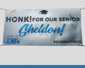 Honk For Our Senior Banner 2024 | Custom Graduation Party Banner Sign | Congratulations Vinyl Banner | Graduation Fence Banner