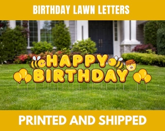 Honey Bee Birthday Lawn Sign Set