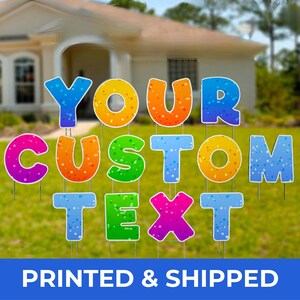 Bubble Lawn Letters 15&quot; or 23&quot; Personalized Printed Yard Letter Birthday Outdoor Birthday Decor Letters Custom Birthday Yard Greetings
