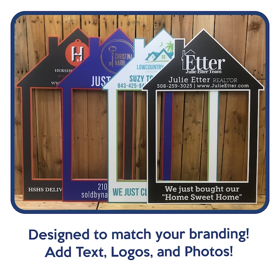 Social Media Real Estate Photo Booth Real Estate Selfie Frame Real Estate Custom Sold Sign Frame Real Estate Selfie Frames Custom Photo Props Sizes 36x24 and 48x36 Real Estate Marketing Supplies
