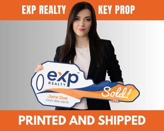 Custom EXP Realty Key Prop | Giant Closing Photo Prop | Personalized Real Estate Marketing Sign