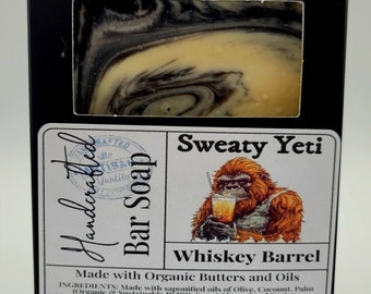 SWEATY YETI Whiskey Barrel Handmade Bar Soap