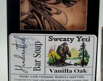 SWEATY YETI Vanilla Oak Handmade Bar Soap