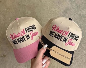 What A Friend In Jesus Hat Size Embroidery Design, Cute Religious Trucker Cap Digital File, Christian Faith Womens Trucker Hat Pattern PES