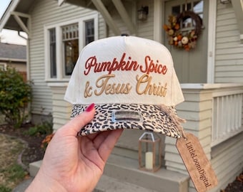 Pumpkin Spice Jesus Christ Hat Embroidery Design, Fall Christian Girl Cap File, Trendy  Autumn Religious Faith Women Baseball Cap File PES