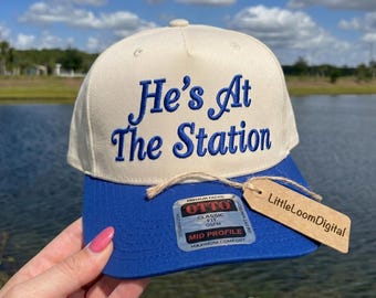 He's At The Station Hat Size Embroidery Design, Funny Firefighter Wife Hat Digital File, Wee Woo Wife Cap Embroidery File PES DST Download