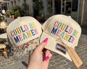 Could Be Retro Meaner Embroidery Design, Funny Sarcastic Girls Trucker Hat Digital File, Humorous Statement Hat Digital Download PES DST