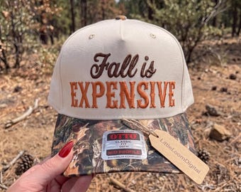 Fall Is Expensive Hat Size Embroidery Design, Funny Cozy Pumpkin Cap Digital File, Vintage Autumn Thanksgiving Trucker Hat Pattern, DST PES